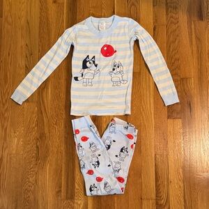 Hanna Andersson Bluey Pajama Set - Light Blue and Red
